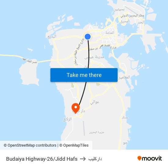 Budaiya Highway-26/Jidd Hafs to داركليب map