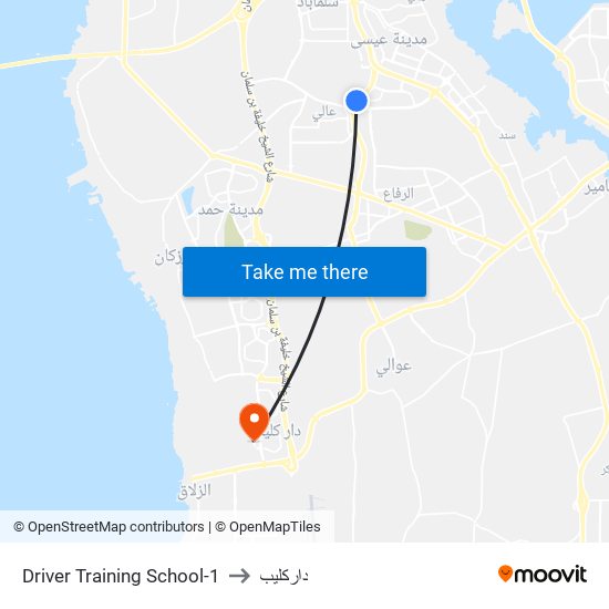 Driver Training School-1 to داركليب map