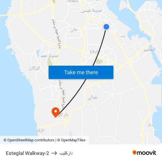 Esteglal Walkway-2 to داركليب map