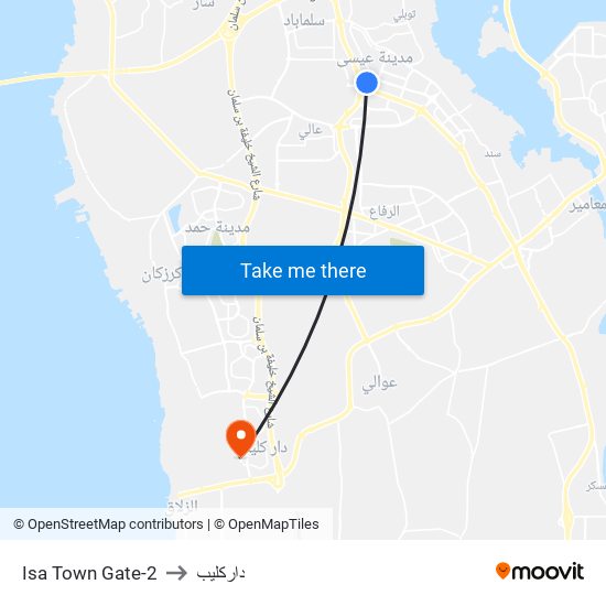 Isa Town Gate-2 to داركليب map