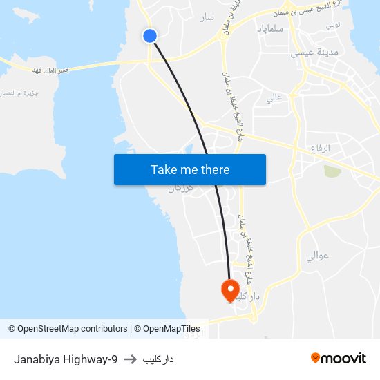 Janabiya Highway-9 to داركليب map