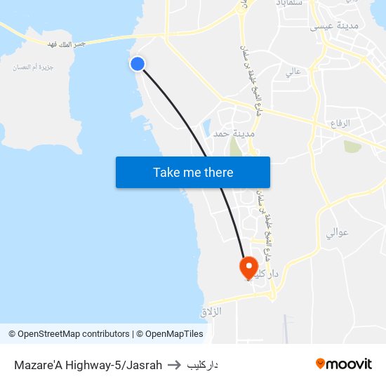 Mazare'A Highway-5/Jasrah to داركليب map