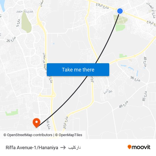 Riffa Avenue-1/Hananiya to داركليب map