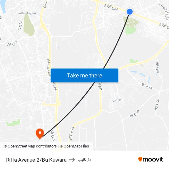 Riffa Avenue-2/Bu Kuwara to داركليب map