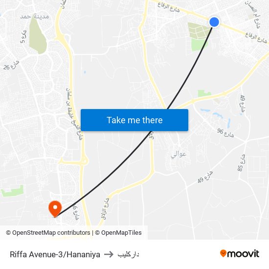 Riffa Avenue-3/Hananiya to داركليب map