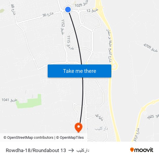 Rowdha-18/Roundabout 13 to داركليب map