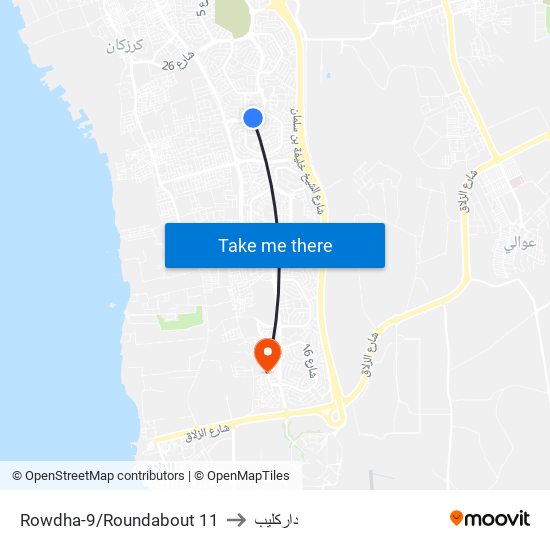 Rowdha-9/Roundabout 11 to داركليب map