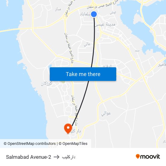 Salmabad Avenue-2 to داركليب map