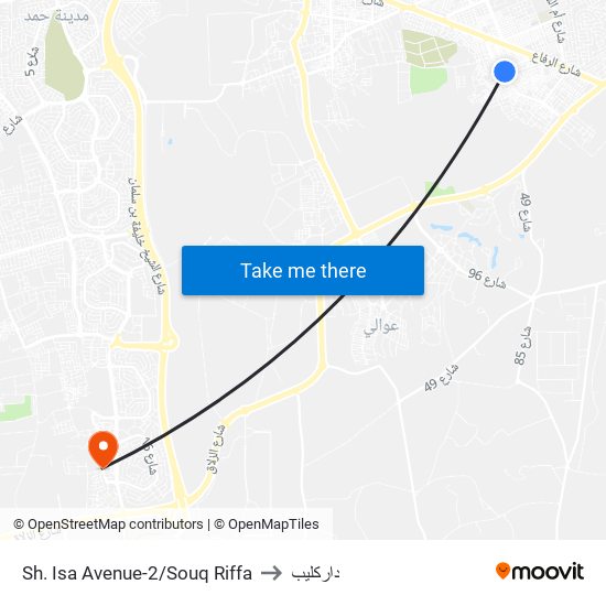 Sh. Isa Avenue-2/Souq Riffa to داركليب map