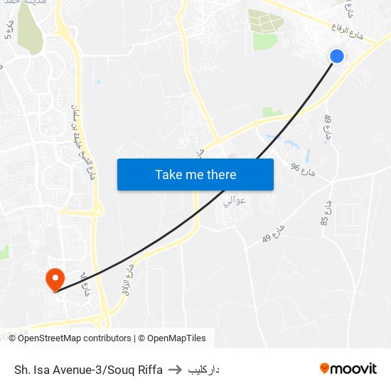 Sh. Isa Avenue-3/Souq Riffa to داركليب map