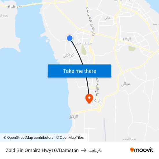 Zaid Bin Omaira Hwy10/Damstan to داركليب map