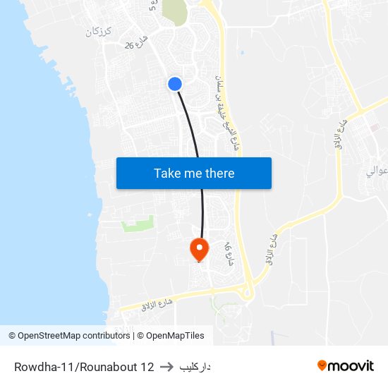 Rowdha-11/Rounabout 12 to داركليب map