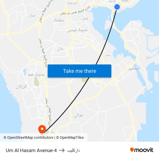 Um Al Hasam Avenue-4 to داركليب map