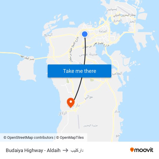 Budaiya Highway - Aldaih to داركليب map