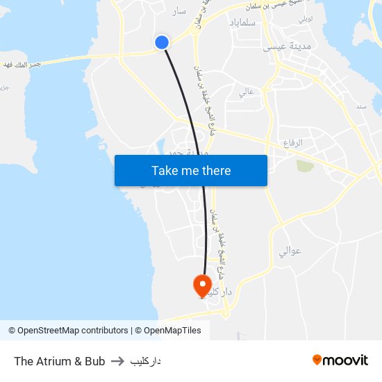 The Atrium & Bub to داركليب map