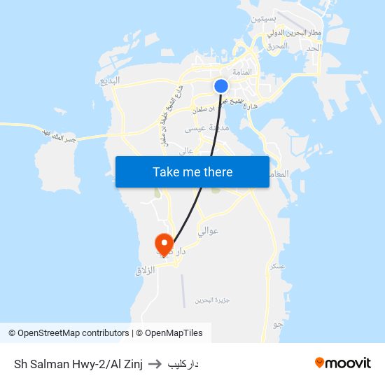 Sh Salman Hwy-2/Al Zinj to داركليب map