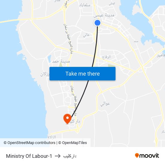 Ministry Of Labour-1 to داركليب map
