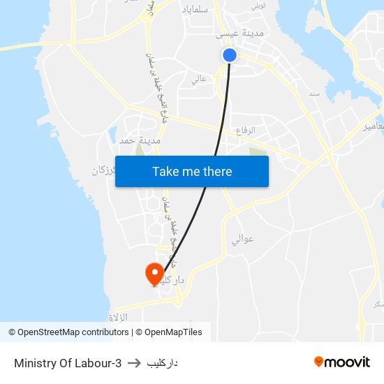 Ministry Of Labour-3 to داركليب map