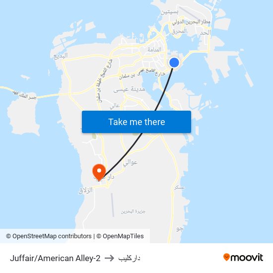 Juffair/American Alley-2 to داركليب map