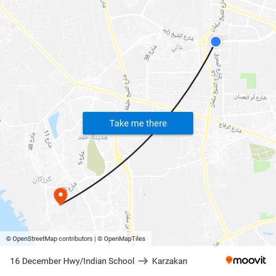 16 December Hwy/Indian School to Karzakan map