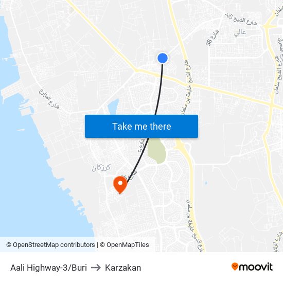 Aali Highway-3/Buri to Karzakan map