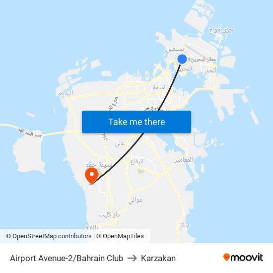 Airport Avenue-2/Bahrain Club to Karzakan map