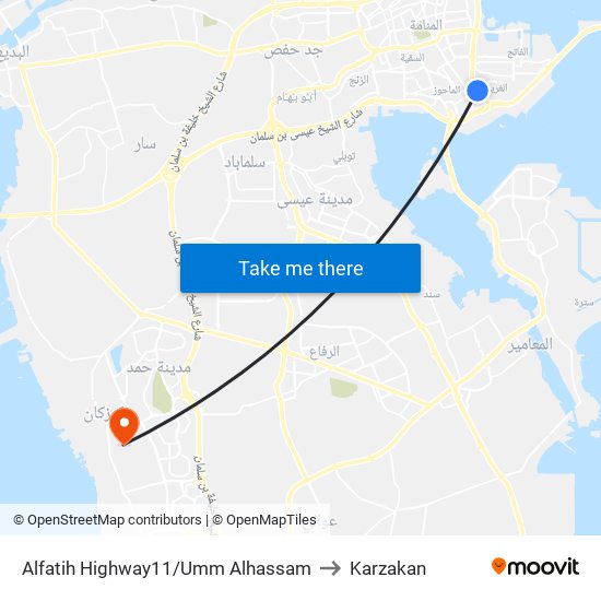 Alfatih Highway11/Umm Alhassam to Karzakan map