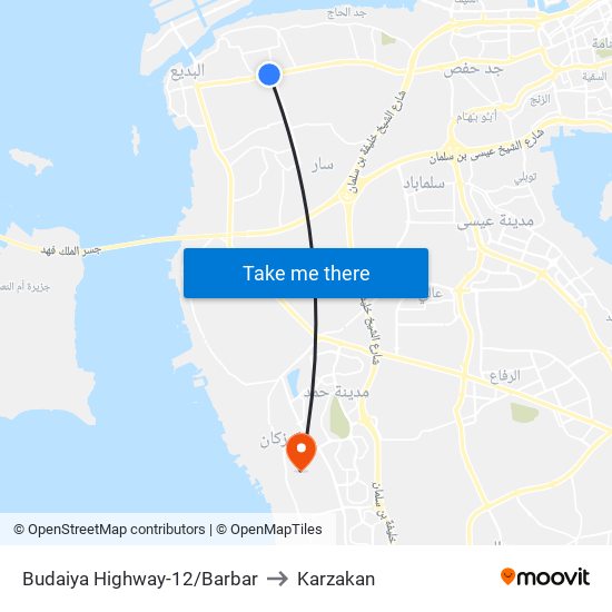 Budaiya Highway-12/Barbar to Karzakan map