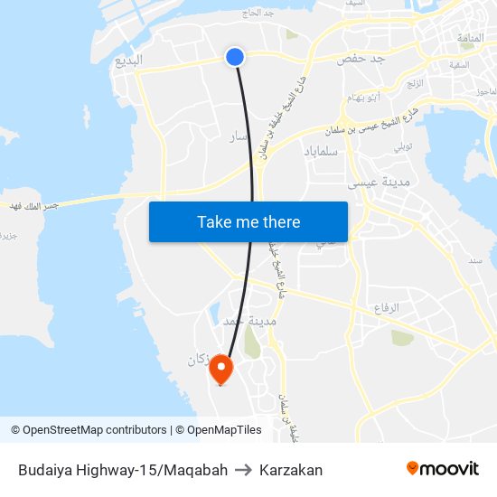 Budaiya Highway-15/Maqabah to Karzakan map