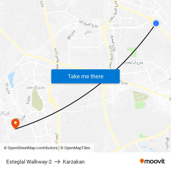 Esteglal Walkway-2 to Karzakan map