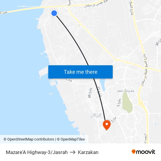 Mazare'A Highway-3/Jasrah to Karzakan map