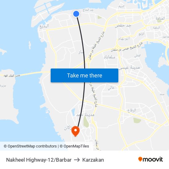 Nakheel Highway-12/Barbar to Karzakan map