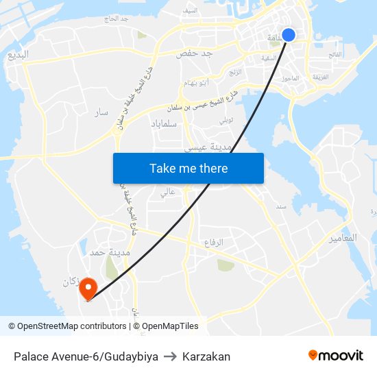 Palace Avenue-6/Gudaybiya to Karzakan map