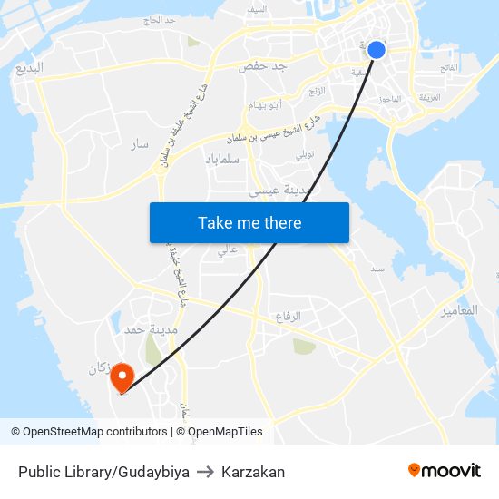 Public Library/Gudaybiya to Karzakan map