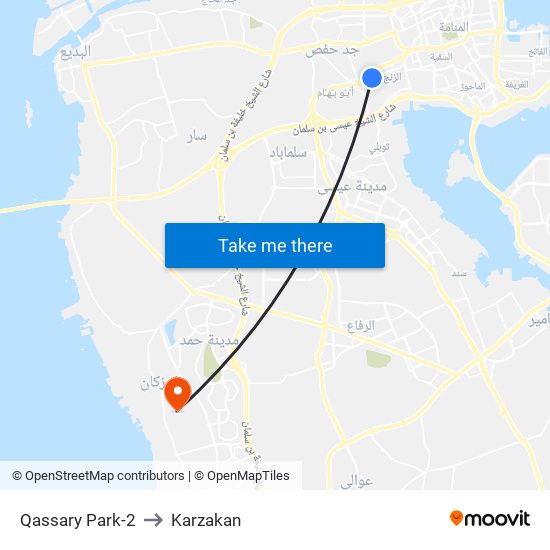 Qassary Park-2 to Karzakan map