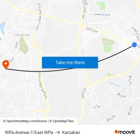 Riffa Avenue-7/East Riffa to Karzakan map