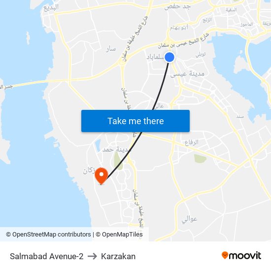 Salmabad Avenue-2 to Karzakan map