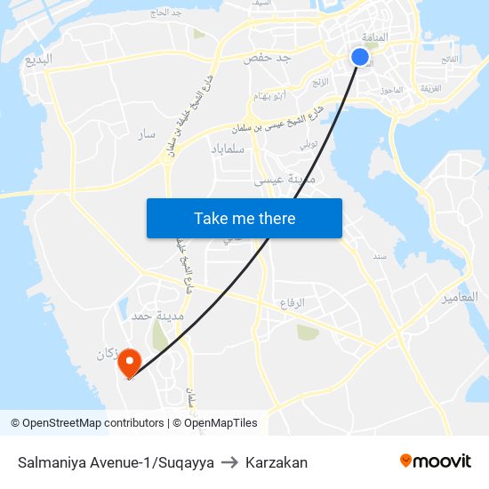 Salmaniya Avenue-1/Suqayya to Karzakan map