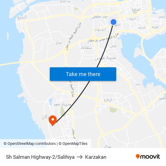 Sh Salman Highway-2/Salihiya to Karzakan map