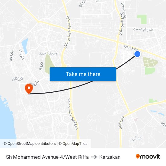 Sh Mohammed Avenue-4/West Riffa to Karzakan map