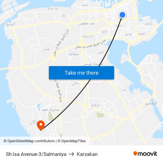 Sh.Isa Avenue-3/Salmaniya to Karzakan map