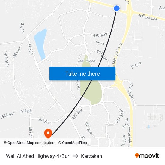 Wali Al Ahed Highway-4/Buri to Karzakan map