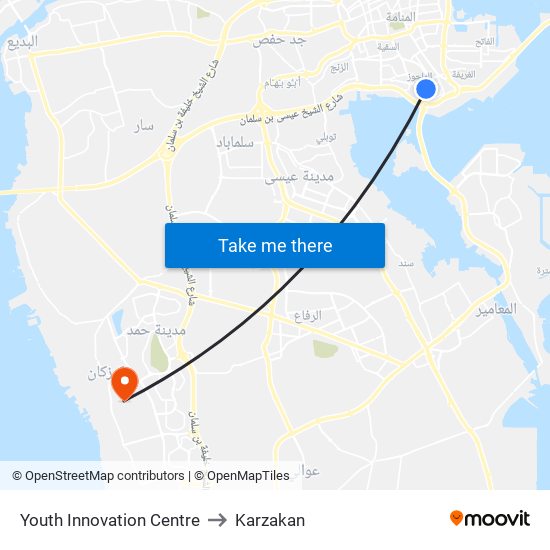 Youth Innovation Centre to Karzakan map