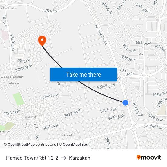 Hamad Town/Rbt 12-2 to Karzakan map