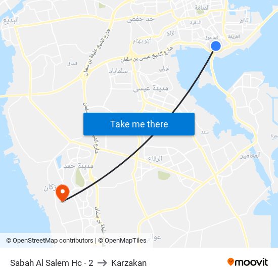 Sabah Al Salem Hc - 2 to Karzakan map