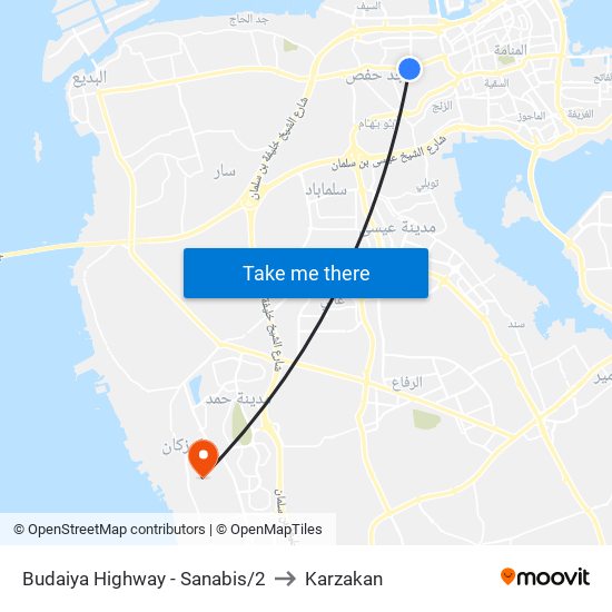 Budaiya Highway - Sanabis/2 to Karzakan map