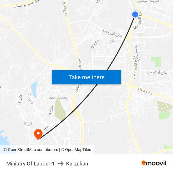 Ministry Of Labour-1 to Karzakan map