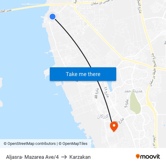 Aljasra- Mazarea Ave/4 to Karzakan map