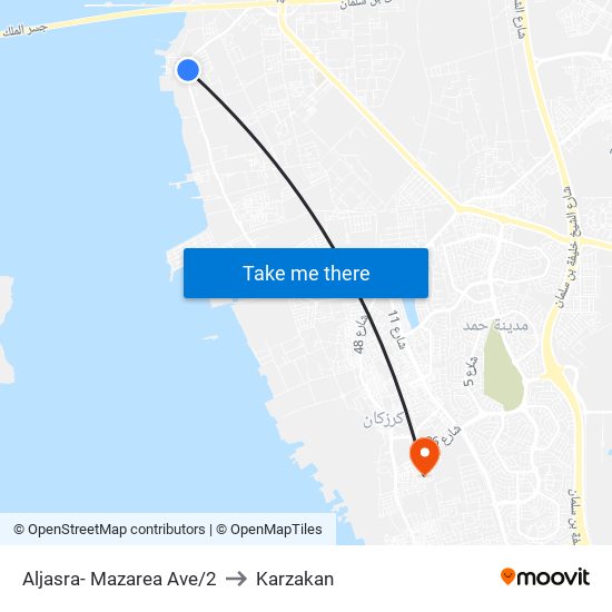 Aljasra- Mazarea Ave/2 to Karzakan map
