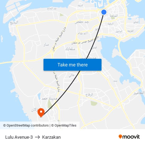 Lulu Avenue-3 to Karzakan map